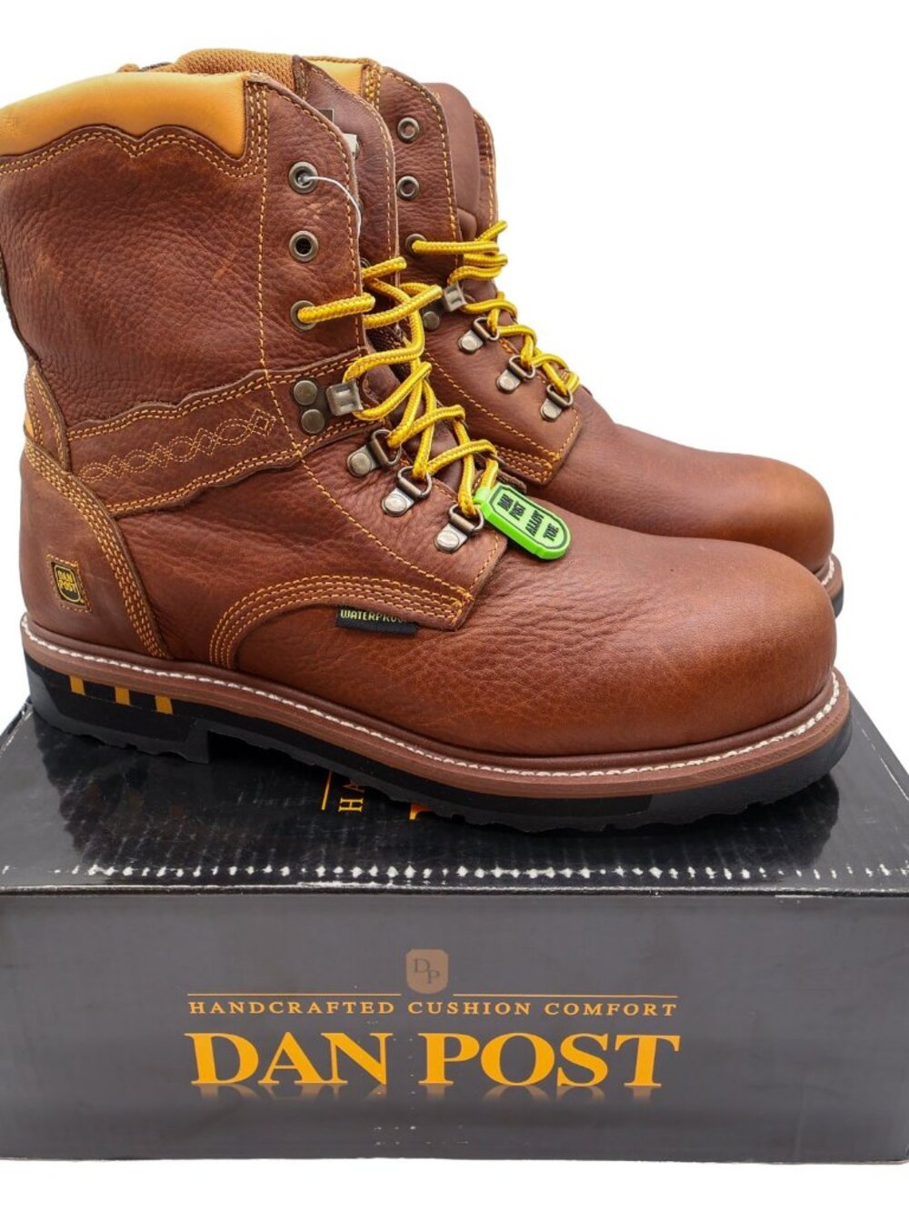 Dan Post Mens 13 D Brown Leather Waterproof Work Boots Alloy Toe DP68484 NWB